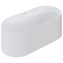 Kanso Matte White Solid Surface Freestanding Bath with Overflow